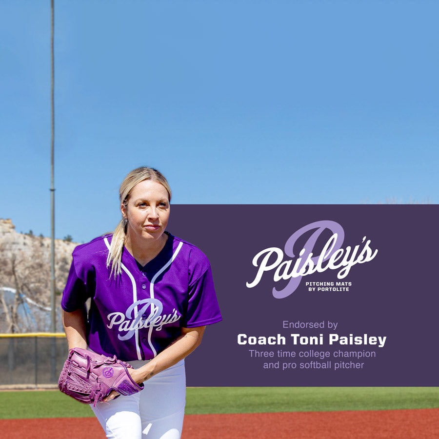 Portolite Paisley's Long Spiked Portable Softball Pitching Mat